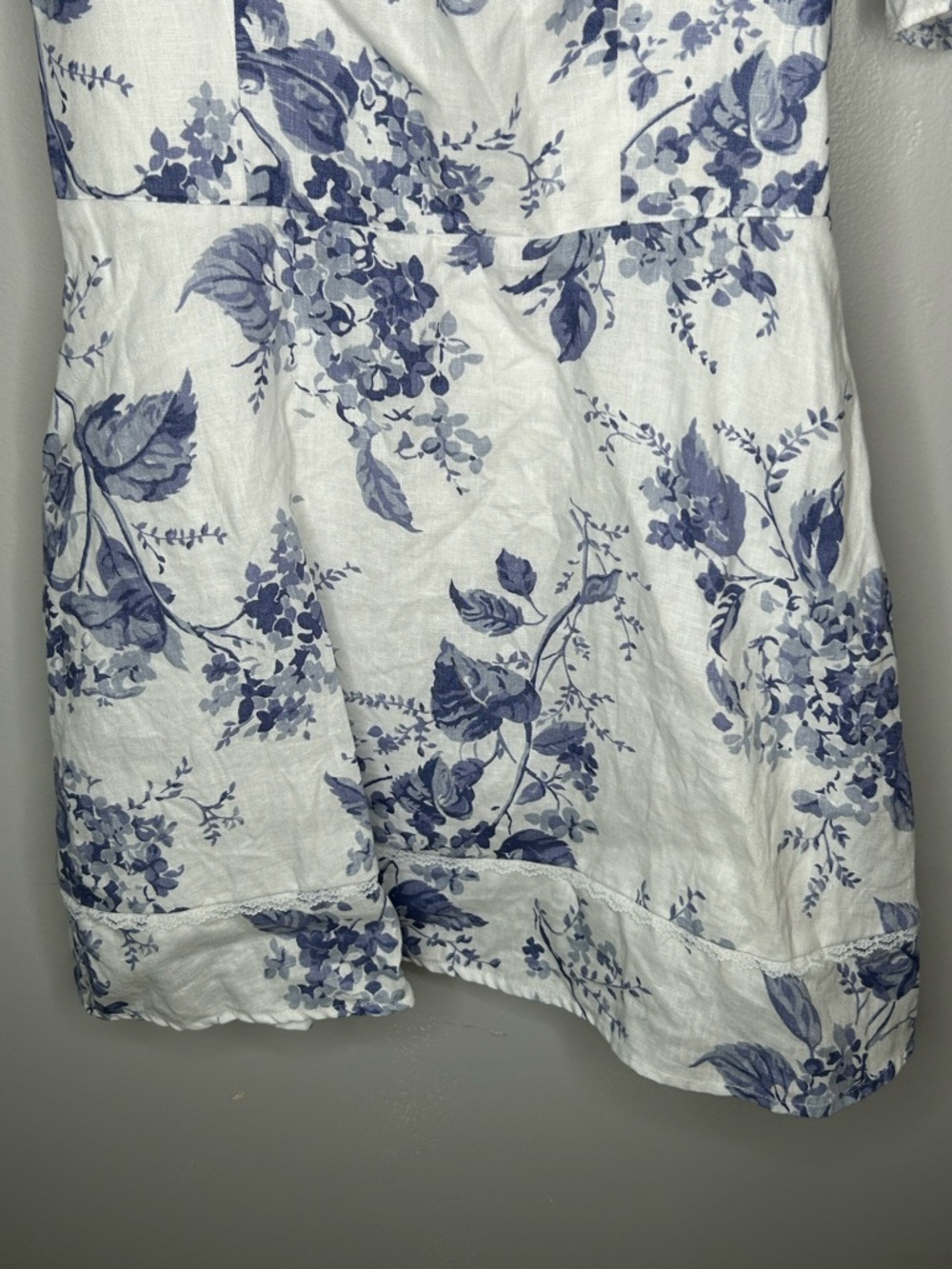 Reformation Evianna Blue and White Linen Dress Size 6 NWT - Picture 7 of 13